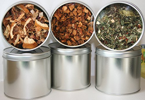 6 Teedosen – Uni silber mit Sichtdeckel, für ca. 100g Tee